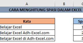 Cara Menghitung Jumlah Spasi Pada Kalimat Dalam Microsoft Excel